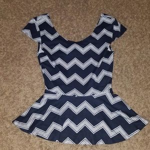 Back Cut Out Chevron Blouse   Small
